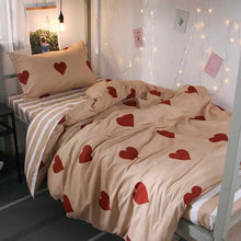 Load image into Gallery viewer, Pink Heart Valentine Double Sided Pillow And Duvet Cover